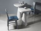 White Stone High Side Table - Plinth Series in Bio Concrete | Coffee Table in Tables by Donatas Žukauskas. Item composed of cement and paper in minimalism or contemporary style