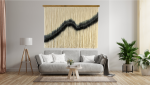Neutral Home Decoration - ZORKE III | Macrame Wall Hanging in Wall Hangings by Olivia Fiber Art. Item composed of wood and wool in minimalism or mid century modern style
