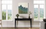SIERRA GREEN Mountain Landscape Wall Tapestry | Macrame Wall Hanging in Wall Hangings by Wallflowers Hanging Art. Item composed of oak wood & wool compatible with boho and mid century modern style