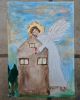 Under the mantle of grace | Oil And Acrylic Painting in Paintings by Elena Parau. Item composed of paper compatible with boho and minimalism style