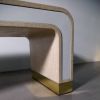 Linen and Bronze Coffee Table by Costantini, Cascata | Tables by Costantini Design. Item made of wood with fabric