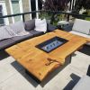 Live Edge Juniper Outdoor Fire Table | Dining Table in Tables by Closed Loop Woodworks. Item composed of wood