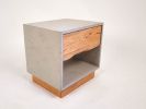 The Base Blossom | Nightstand in Storage by Curly Woods. Item composed of oak wood & concrete compatible with industrial style