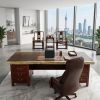Bespoke Live Edge Ming Single Slab Executive Desk & Table 9 | Communal Table in Tables by Dynasty Artisan. Item composed of wood in minimalism or contemporary style