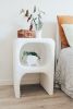 Plaster Cave Side Nightstand | Bedside Table in Tables by Mahina Studio Arts. Item composed of wood compatible with minimalism and coastal style