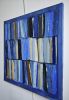 Reading in major blue / Lecture en bleu majeur | Oil And Acrylic Painting in Paintings by Sophie DUMONT.. Item composed of wood & canvas compatible with minimalism and contemporary style