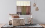 GELATI Dyed Fiber Art | Textile Art | Custom Tapestry | Wall Hangings by Wallflowers Hanging Art. Item made of oak wood & wool compatible with minimalism and mid century modern style