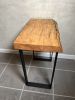 Curly Maple Side Table | Tables by Lock 29 Design. Item made of maple wood with steel works with minimalism style