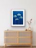 Four Agapanthus Flowers: 30 x 22.5" original cyanotype | Photography by Christine So. Item composed of paper in boho or country & farmhouse style