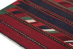 Vintage Persian Bidjar Kilim in Red, Blue and Green | Area Rug in Rugs by Rug and Kilim