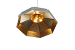 Octagon Wide Gold Faceted Light | Pendants by ADAMLAMP. Item made of steel compatible with industrial and modern style