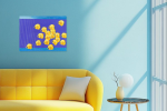 Yellow Tropical Fish in Their Tank - Original Oil Painting | Oil And Acrylic Painting in Paintings by Michelle Keib Art. Item made of canvas