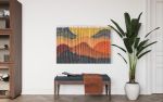 STURT DESERT PEA Beaded Floral Landscape Textile Fiber Art | Macrame Wall Hanging in Wall Hangings by Wallflowers Hanging Art. Item composed of oak wood and fabric in boho or eclectic & maximalism style