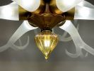 Small Antler Chanelier | Chandeliers by Anchor Bend Glassworks. Item made of oak wood with brass works with contemporary & country & farmhouse style