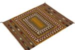 1980s Vintage Sofreh Kilim rug in Gold, Green and White | Area Rug in Rugs by Rug and Kilim