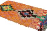 Vintage Moroccan Runner with Polychromatic Diamond Medallion | Area Rug in Rugs by Rug and Kilim