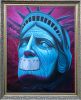 Liberty Muted | Oil And Acrylic Painting in Paintings by Red Door Art by Jodi Wendt. Item made of canvas works with contemporary & modern style