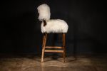 Modern Dining Stool in Exotic Wood and Sheepskin from Costan | Bar Stool in Chairs by Costantini Design. Item composed of wood and leather in contemporary or modern style