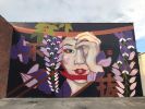 Japanese Kabuki Mural: Exterior Cinder Block | Street Murals by JUURI. Item made of synthetic