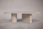 Gestro Travertine Coffee Table | Tables by HamamDecor LLC. Item composed of marble in contemporary or country & farmhouse style