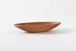 Sculpted Oak Wave Bowl on Light Marble Base | Decorative Plate in Decorative Objects by Holzkunst Samuel Meisinger. Item composed of oak wood in art deco or modern style