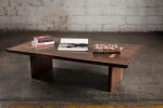 Minimalist Natural Walnut Finish Coffee Table w Oak Detail | Tables by Aeterna Furniture