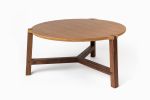 Tercet Round Coffee Table | Tables by Housefish. Item composed of walnut