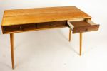Mid-century Modern Cherry Wood Office Desk With Black Walnut | Tables by Curly Woods. Item made of walnut works with mid century modern style