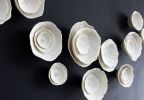 Ceramic wall art Original 3D artwork Set of 12 rose flowers | Wall Sculpture in Wall Hangings by Elizabeth Prince Ceramics. Item composed of ceramic in minimalism or contemporary style