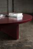 Lacquer Round Deep Dark Red Coffee Table | Tables by Aeterna Furniture