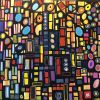 Block City | Oil And Acrylic Painting in Paintings by KARDIMAGO. Item made of synthetic