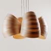Herz Lighting Chandelier - Wood fixture with Four Domes & Overlapped Veneers | Chandeliers by Traum