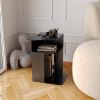 om26 Black aluminium Sidetable, bedside or endside table | Tables by olivier moravik. Item made of aluminum compatible with minimalism and contemporary style