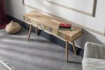 Oak End Table with Mexican Tiles, Wooden Console, Stand | Tables by Halohope Design. Item made of oak wood