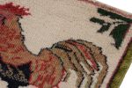 Vintage Signature Pictorial Rug with Rooster Drawings | Area Rug in Rugs by Rug and Kilim