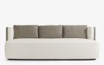 Papillonne Three Seater Sofa Beige - Faux Leather | Couch in Couches & Sofas by LAGU. Item made of wood with fabric works with modern style