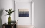 SEA STORM Blue Grey Ombré Textile Wall Hanging | Tapestry in Wall Hangings by Wallflowers Hanging Art. Item made of oak wood & wool compatible with boho and mid century modern style