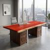 Bespoke Live Edge Song Single Slab Executive Desk & Table 7 | Communal Table in Tables by Dynasty Artisan. Item made of wood works with minimalism & contemporary style