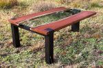 Contemporary coffee table, steel, walnut and glass | Tables by Aaron Smith Woodworker. Item made of walnut & steel compatible with boho and contemporary style