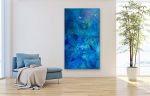 Calming Seas Vibrant Acrylic Abstract Painting | Oil And Acrylic Painting in Paintings by Strokes by Red - Red (Linda Harrison). Item works with contemporary & coastal style