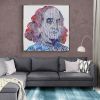 Benjamin FRANKLIN Forever | Oil And Acrylic Painting in Paintings by Virginie SCHROEDER. Item composed of canvas in boho or minimalism style