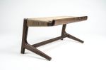 Rian Cantilever Bench, Walnut with Kraft Danish Cord | Benches & Ottomans by Semigood Design. Item composed of walnut
