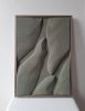Relief Wall Art – Sculptural Plaster in Moss Green – Modern | Sculptures by Vaiva Art Atelier. Item composed of wood and marble in minimalism or contemporary style
