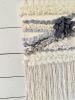 Neutral Textural Fiber Art Wall Hanging in Ivory and Gray | | Tapestry in Wall Hangings by Fiber Art by Melanie. Item composed of wood and cotton in minimalism or contemporary style