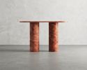 Red Travertine Stone Console Table - Custom Made | Tables by Tinella Collection. Item made of marble works with minimalism & contemporary style
