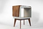 Tall Leg | End Table in Tables by Curly Woods. Item composed of oak wood & concrete compatible with mid century modern and contemporary style