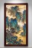 Hand-Painted Silk/Xuan Classic Blue Green Scroll Art | Oil And Acrylic Painting in Paintings by Dynasty Artisan. Item composed of wood and fabric in contemporary or eclectic & maximalism style