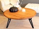 Solid Wood Round Coffee Table , Handmade Custom COffee Table | Tables by OzzWoodArt. Item made of wood compatible with mid century modern and contemporary style