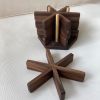 Hand made wood star coaster | Tableware by Kindred Furniture. Item made of wood works with japandi & asian style