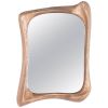 Modern Mirror Frame Solid Wood Organic Shape Natural Stain | Decorative Objects by Amorph. Item made of wood with glass